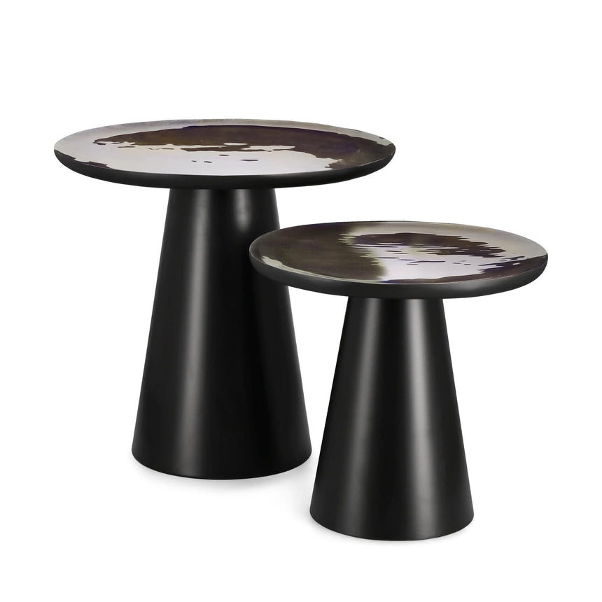 2er Set Couchtisch rund Zainab - ZEN ZONE Furniture
