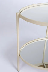 Beistelltisch Jens Oval Glasplatte Elfenbein 64x44 cm - ZEN ZONE Furniture