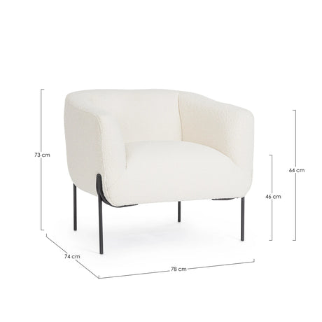 Sessel Claudine Weiß Bouclé - ZEN ZONE Furniture