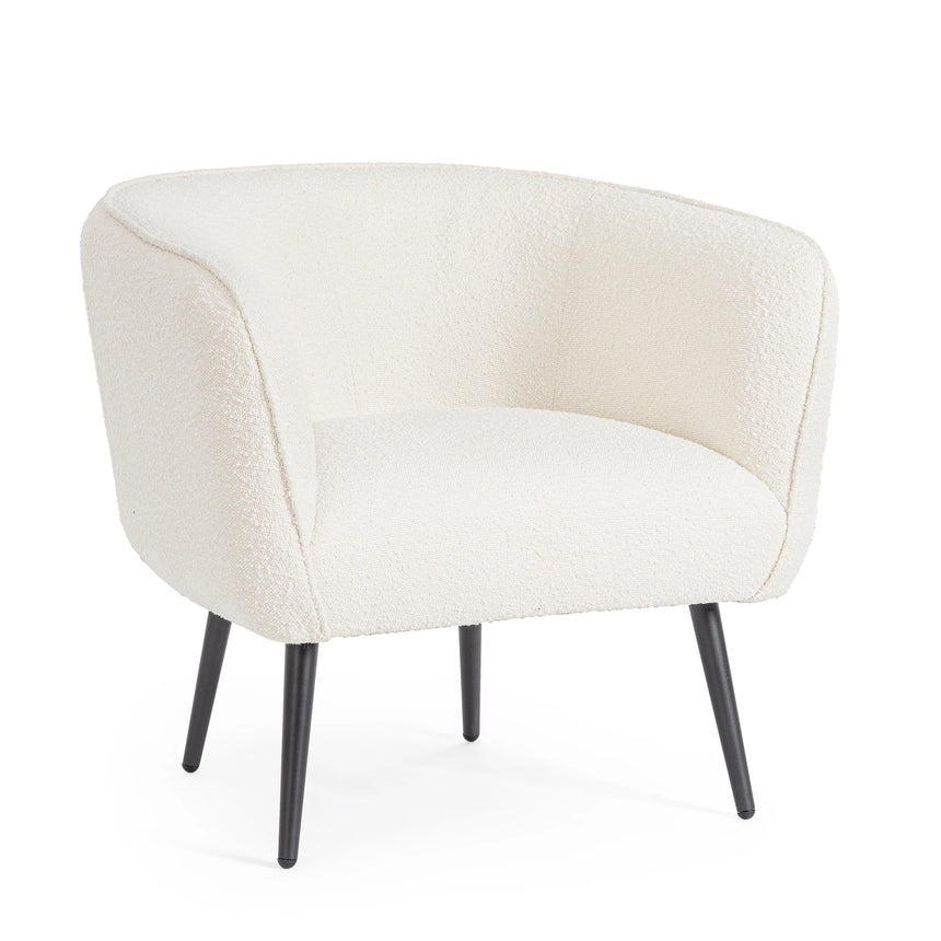 Sessel Avril Weiß Bouclé - ZEN ZONE Furniture