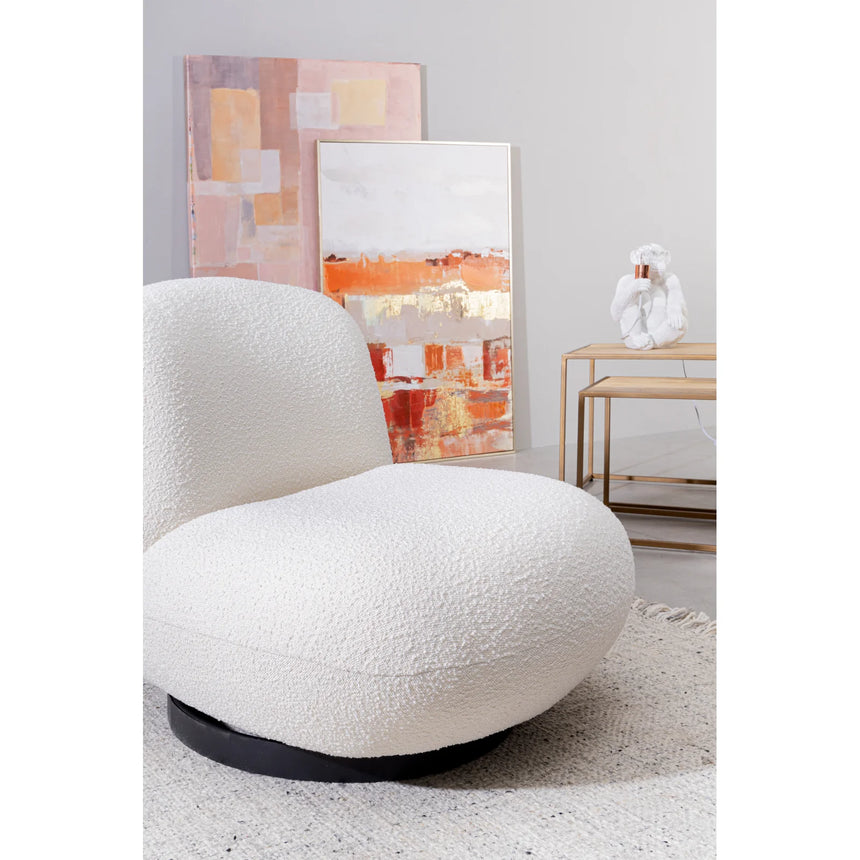 Drehsessel Margot Weiß Bouclé - ZEN ZONE Furniture