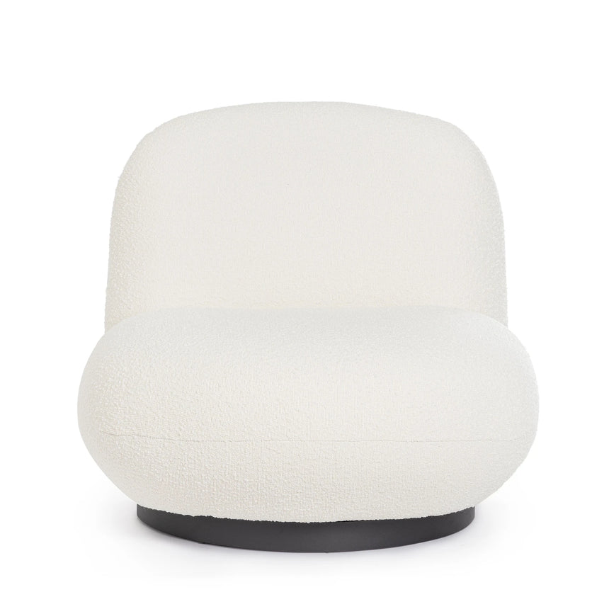 Drehsessel Margot Weiß Bouclé - ZEN ZONE Furniture
