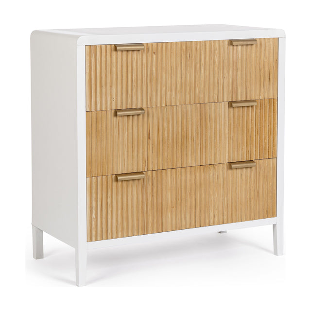 Bettkasten Charley mit 3 Schubladen Weiß-Natur 80x82H - ZEN ZONE