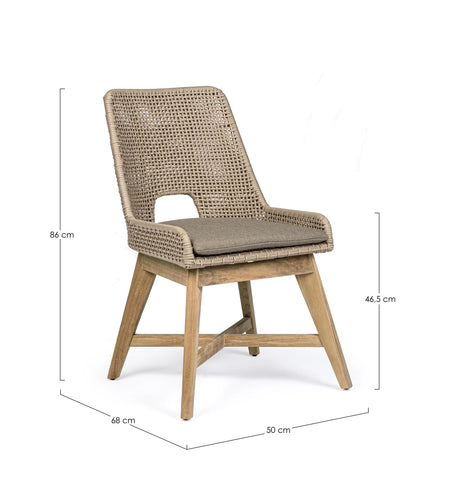 Gartenstuhl mit Kissen Hesperia Taupe - ZEN ZONE Furniture