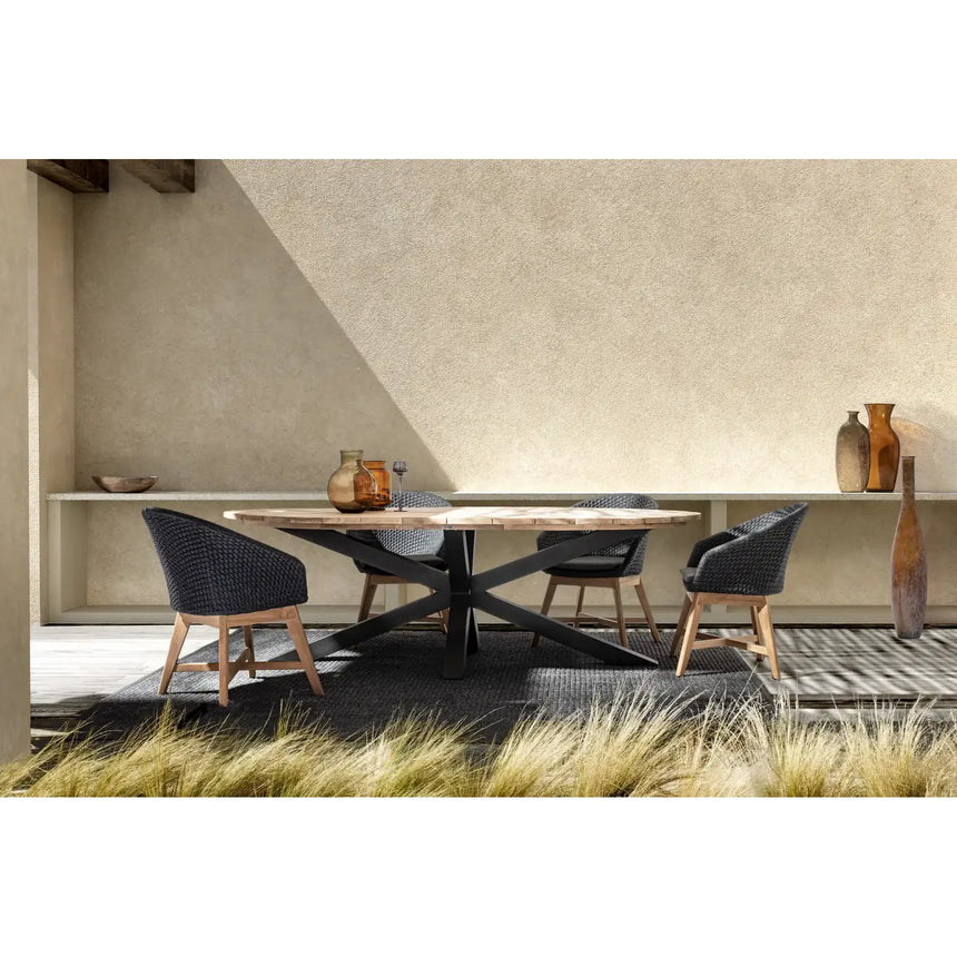 Gartenstuhl mit Armlehne und Kissen Coachella Anthrazit - ZEN ZONE Furniture