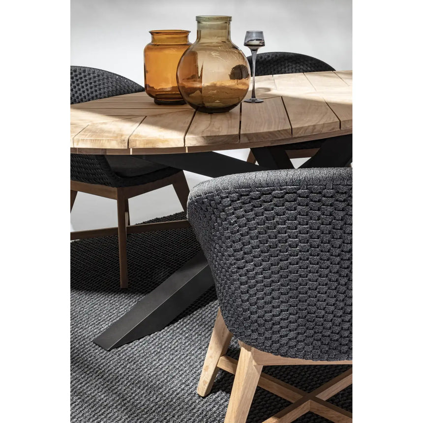 Gartenstuhl mit Armlehne und Kissen Coachella Anthrazit - ZEN ZONE Furniture