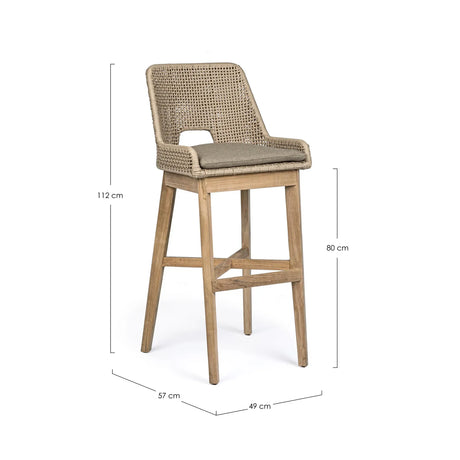 Outdoor Barhocker Hesperia mit Kissen Taupe - ZEN ZONE Furniture