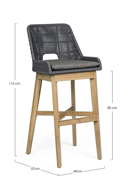 Outdoor Barhocker Hesperia mit Kissen Slate - ZEN ZONE Furniture