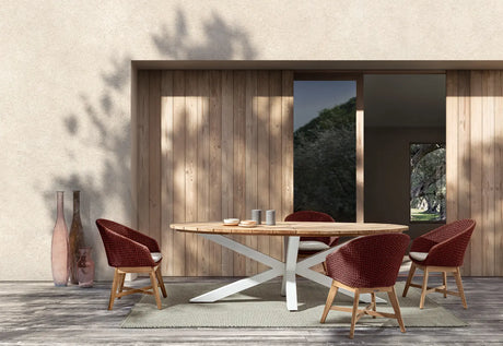 Gartentisch oval 240x110 Weiß RT01 Palmdale - ZEN ZONE Furniture