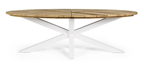 Gartentisch oval 240x110 Weiß RT01 Palmdale - ZEN ZONE Furniture