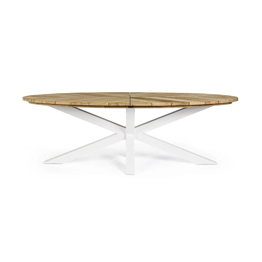 Gartentisch oval 240x110 Weiß RT01 Palmdale - ZEN ZONE Furniture