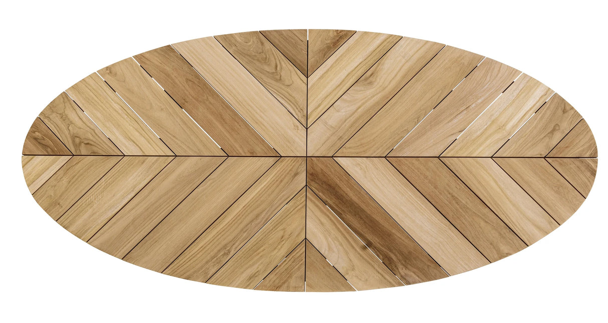 Gartentisch oval 240x110 Weiß RT01 Palmdale - ZEN ZONE Furniture