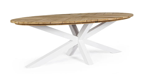 Gartentisch oval 240x110 Weiß RT01 Palmdale - ZEN ZONE Furniture