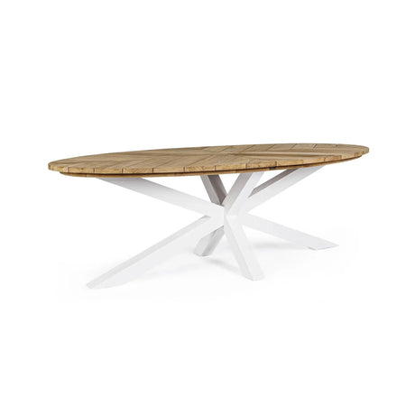 Gartentisch oval 240x110 Weiß RT01 Palmdale - ZEN ZONE Furniture