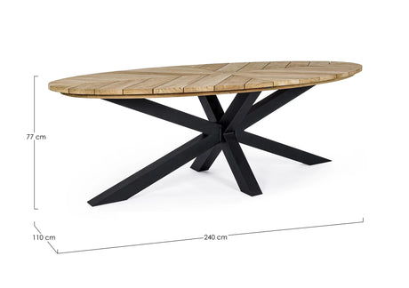 Gartentisch oval 240x110 Carbon RT02 Palmdale - ZEN ZONE Furniture