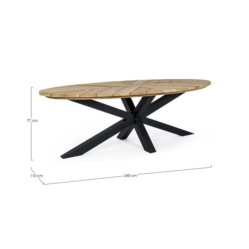 Gartentisch oval 240x110 Carbon RT02 Palmdale - ZEN ZONE Furniture