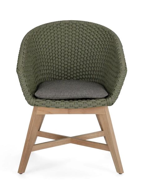 Gartenstuhl mit Armlehne und Kissen Coachella Grün - ZEN ZONE Furniture