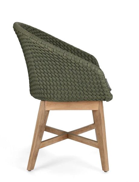Gartenstuhl mit Armlehne und Kissen Coachella Grün - ZEN ZONE Furniture