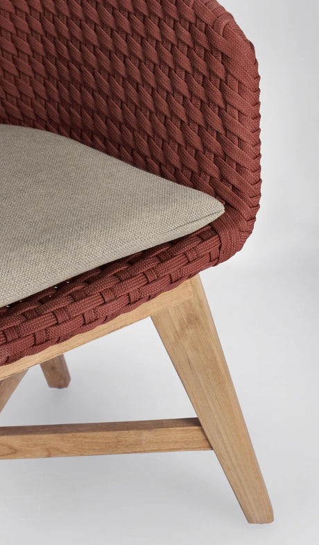Gartenstuhl mit Armlehne und Kissen Coachella Scarlet - ZEN ZONE Furniture