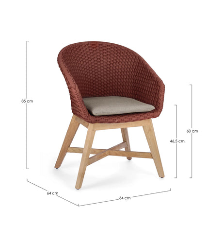 Gartenstuhl mit Armlehne und Kissen Coachella Scarlet - ZEN ZONE Furniture