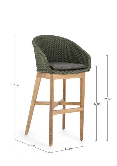 Outdoor Barhocker mit Kissen Coachella Grün - ZEN ZONE Furniture