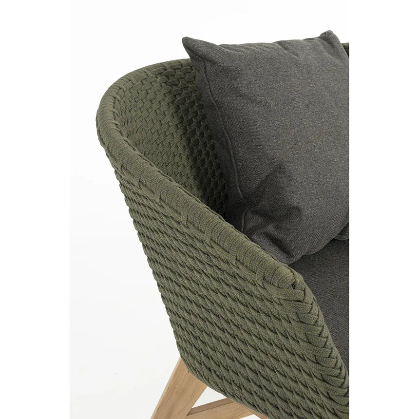 Garten-Sofa 2-Sitzer mit Kissen Coachella Grün - ZEN ZONE Furniture