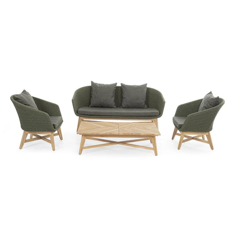 Garten-Sofa 2-Sitzer mit Kissen Coachella Grün - ZEN ZONE Furniture