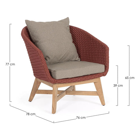 Coachella Sessel Scharlachrot mit Kissen - ZEN ZONE Furniture