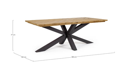 Gartentisch rechteckig 200x100 Carbon RT02 Palmdale - ZEN ZONE Furniture