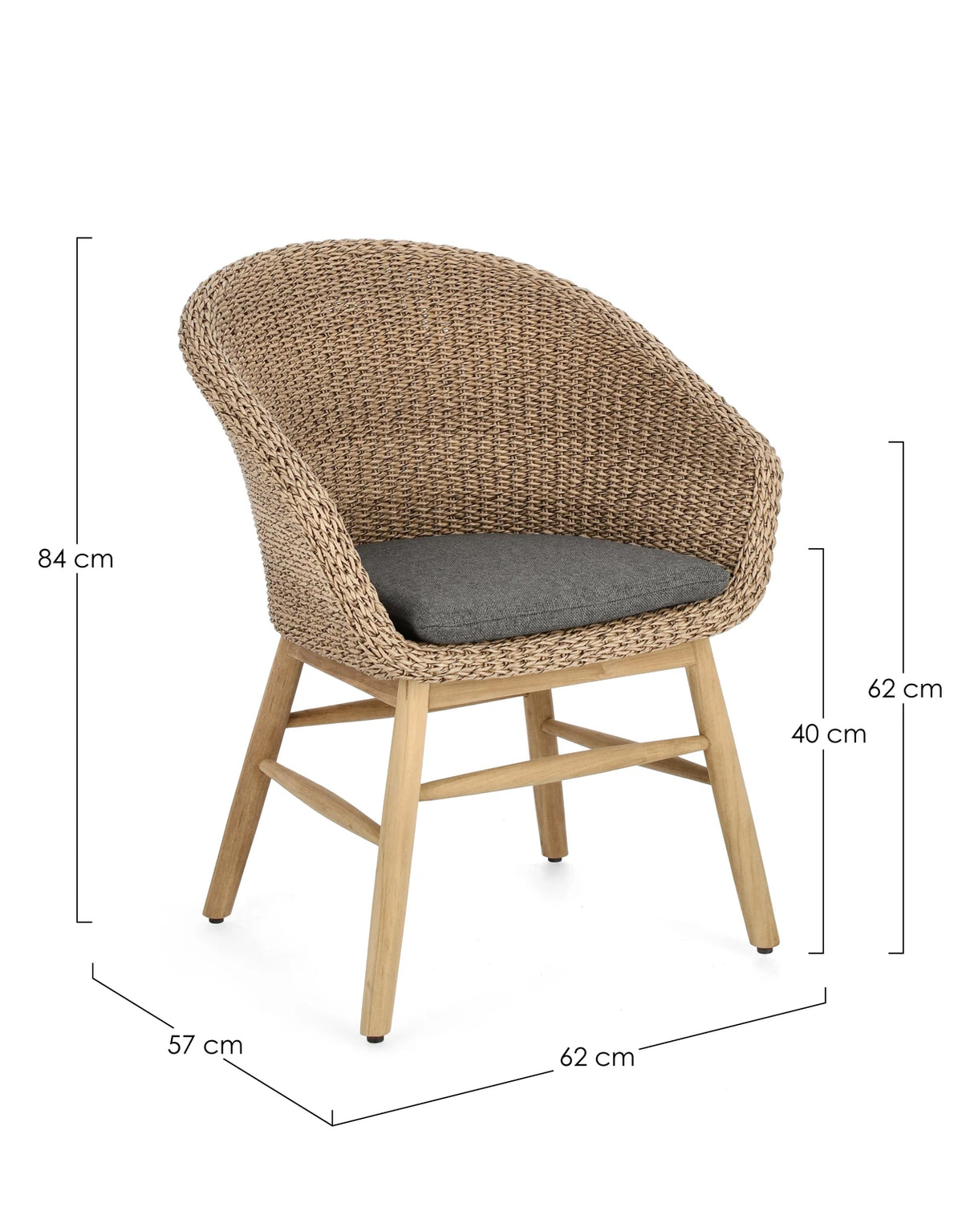 Gartenstuhl mit Armlehne und Kissen Genesis Abaca - ZEN ZONE Furniture