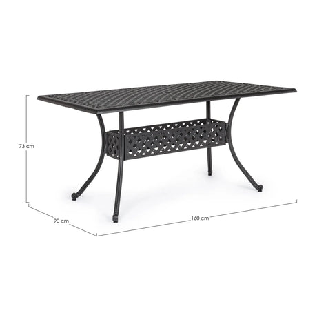 Ivrea Tisch rechteckig mit Holzkohle 160x90 cm - ZEN ZONE Furniture