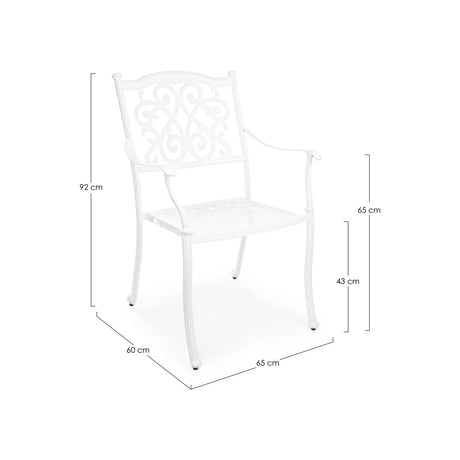Ivrea Stuhl mit Armlehne Weiss - ZEN ZONE Furniture