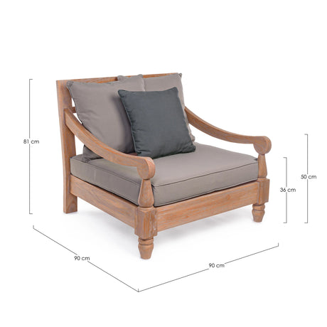 Outdoor Sessel mit Kissen Bali - FSC - ZEN ZONE Furniture