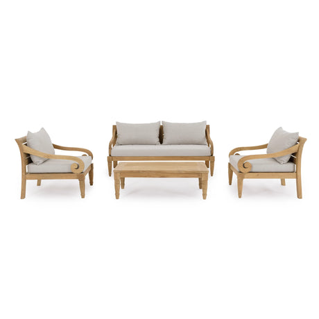Garten-Sofa 2 bis 3-Sitzer mit Kissen Karuba Natural - FSC - ZEN ZONE Furniture
