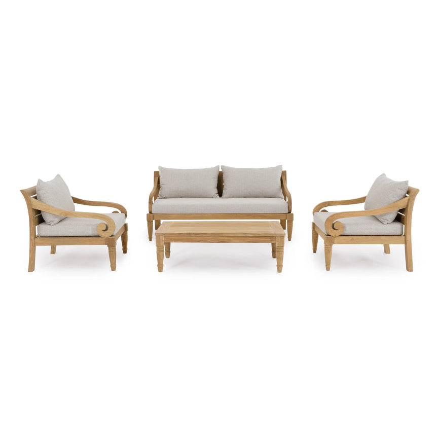 Garten-Sofa 2 bis 3-Sitzer mit Kissen Karuba Natural - FSC - ZEN ZONE Furniture