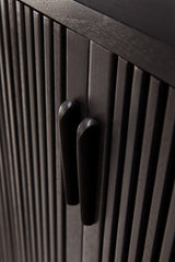 Roller Max Sideboard - lackiertes Teak - off black - 2 Schiebetüren - 168 x 45 x 80 cm - ZEN ZONE Furniture