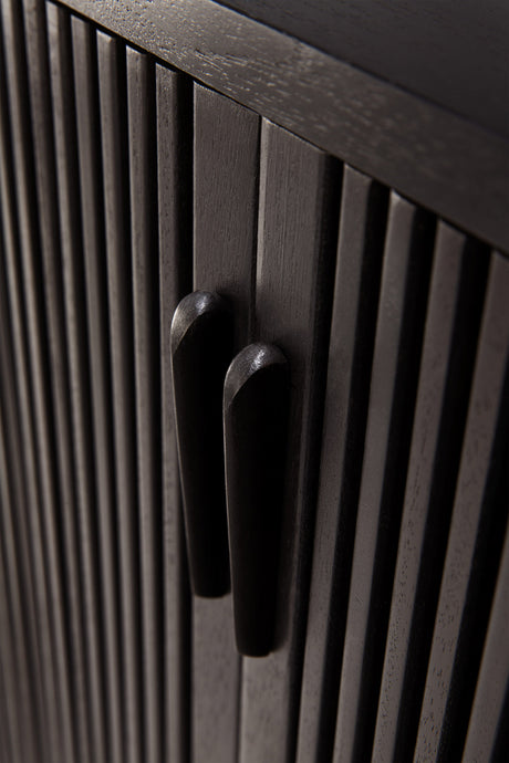 Roller Max Sideboard - lackiertes Teak - off black - 2 Schiebetüren - 168 x 45 x 80 cm - ZEN ZONE Furniture