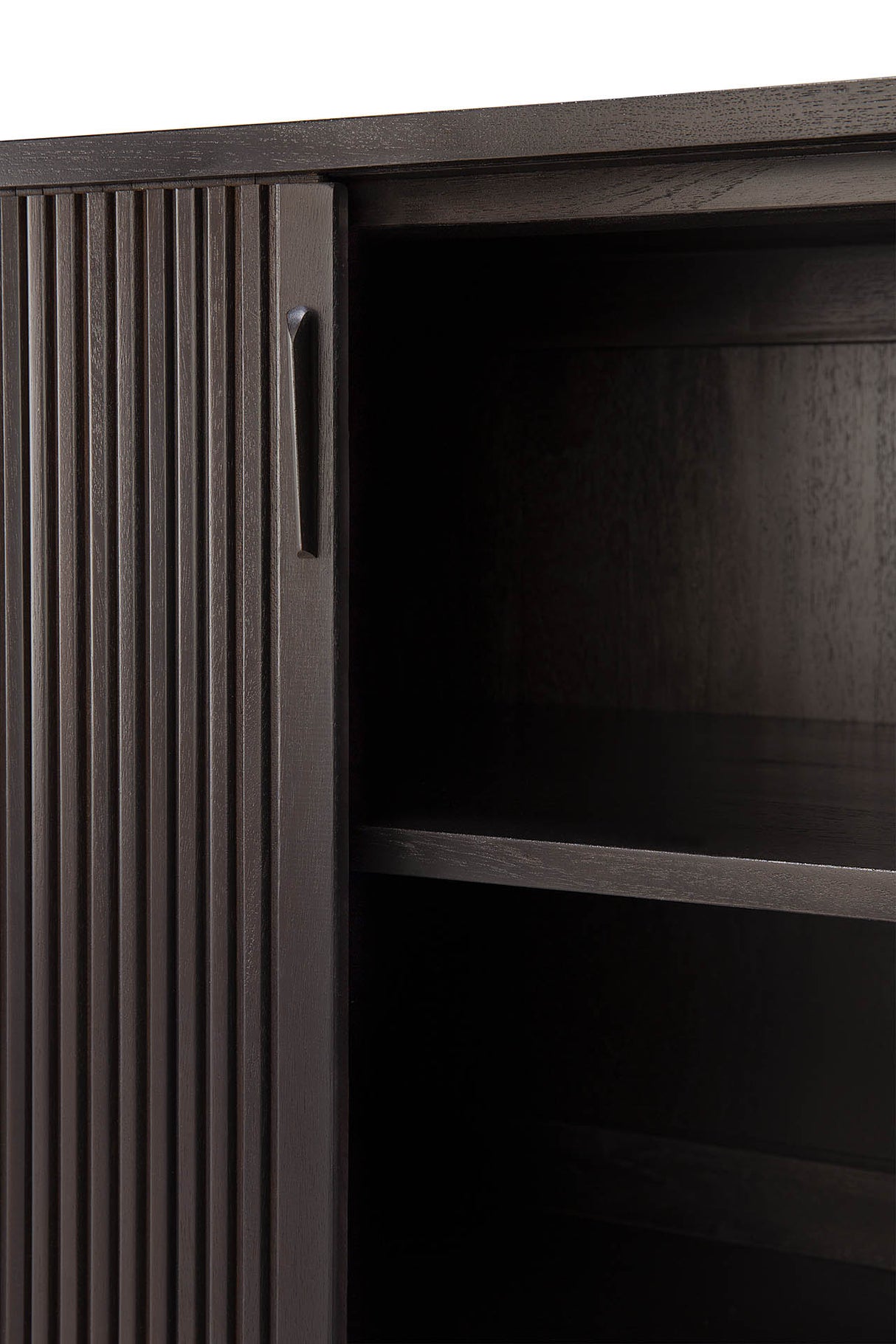 Roller Max Sideboard - lackiertes Teak - off black - 2 Schiebetüren - 168 x 45 x 80 cm - ZEN ZONE Furniture