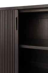 Roller Max Sideboard - lackiertes Teak - off black - 2 Schiebetüren - 168 x 45 x 80 cm - ZEN ZONE Furniture