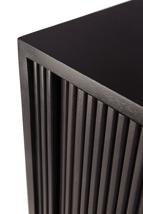 Roller Max Sideboard - lackiertes Teak - off black - 2 Schiebetüren - 168 x 45 x 80 cm - ZEN ZONE Furniture