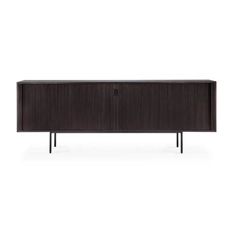 Roller Max Sideboard - lackiertes Teak - off black - 2 Schiebetüren - 224 x 45 x 80 cm - ZEN ZONE Furniture