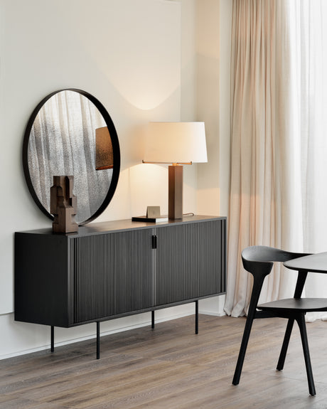 Roller Max Sideboard - lackiertes Teak - off black - 2 Schiebetüren - 168 x 45 x 80 cm - ZEN ZONE Furniture