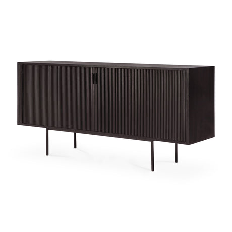 Roller Max Sideboard - lackiertes Teak - off black - 2 Schiebetüren - 168 x 45 x 80 cm - ZEN ZONE Furniture