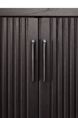 Roller Max TV-Schrank - lackiertes Teak - off black - 2 Schiebetüren - 1 Innenschublade - 242 x 45 x 56 cm - ZEN ZONE Furniture
