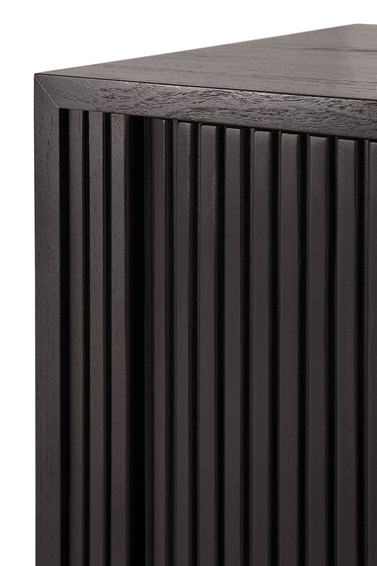 Roller Max TV-Schrank - lackiertes Teak - off black - 2 Schiebetüren - 1 Innenschublade - 242 x 45 x 56 cm - ZEN ZONE Furniture