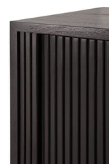 Roller Max TV-Schrank - lackiertes Teak - off black - 2 Schiebetüren - 1 Innenschublade - 242 x 45 x 56 cm - ZEN ZONE Furniture