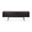 Roller Max TV-Schrank - lackiertes Teak - off black - 2 Schiebetüren - 1 Innenschublade - 162 x 45 x 56 cm - ZEN ZONE Furniture