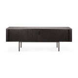 Roller Max TV-Schrank - lackiertes Teak - off black - 2 Schiebetüren - 1 Innenschublade - 162 x 45 x 56 cm - ZEN ZONE Furniture
