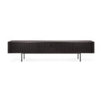 Roller Max TV-Schrank - lackiertes Teak - off black - 2 Schiebetüren - 1 Innenschublade - 242 x 45 x 56 cm - ZEN ZONE Furniture