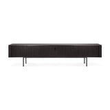 Roller Max TV-Schrank - lackiertes Teak - off black - 2 Schiebetüren - 1 Innenschublade - 242 x 45 x 56 cm - ZEN ZONE Furniture